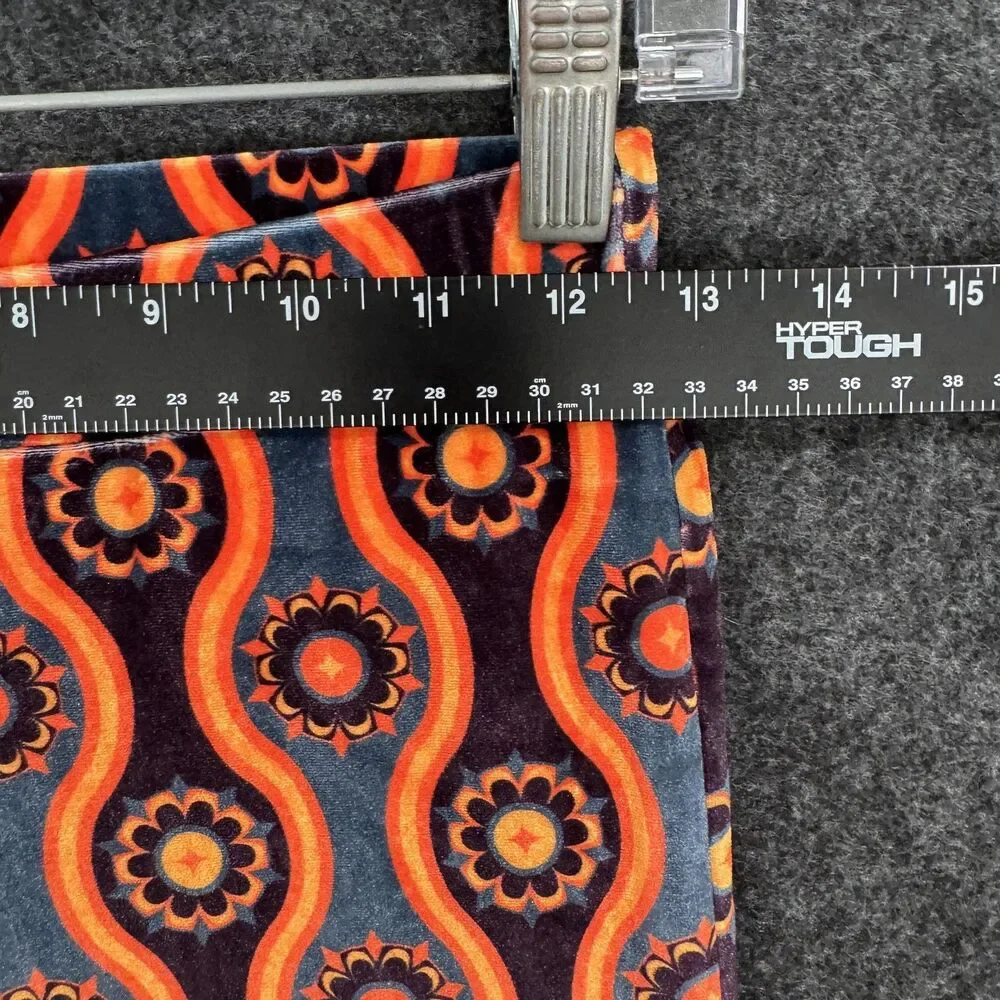 Free People Flare Street Barbara Hulanicki Pants Womens Small Orange Velvet - Picture 6 of 10